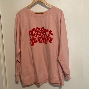 Wildfox Pink Coffee & Sunshine Graphic Sweatshirt